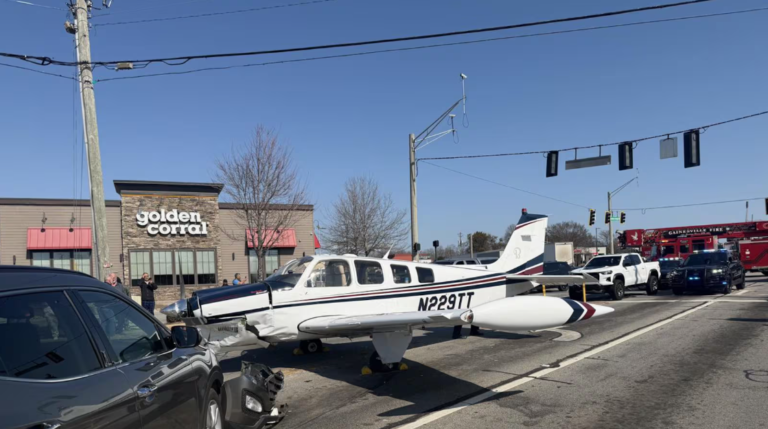Beechcraft aircraft makes emergency landing on road in Georgia