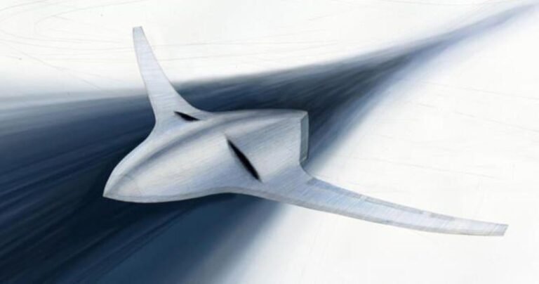 Lockheed Martin  Caption – Early sketch for a hydrogen-electric-powered uncrewed aircraft Skunk Works’ conceptual artist Eric Watanabe