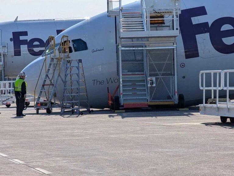 FedEx Cargo Jet Suffers Nose Gear Collapse During Maintenance in Baltimore