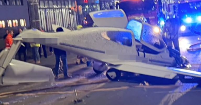 So kam es zur Notlandung eines Flugzeuges auf einer Mannheimer Straße