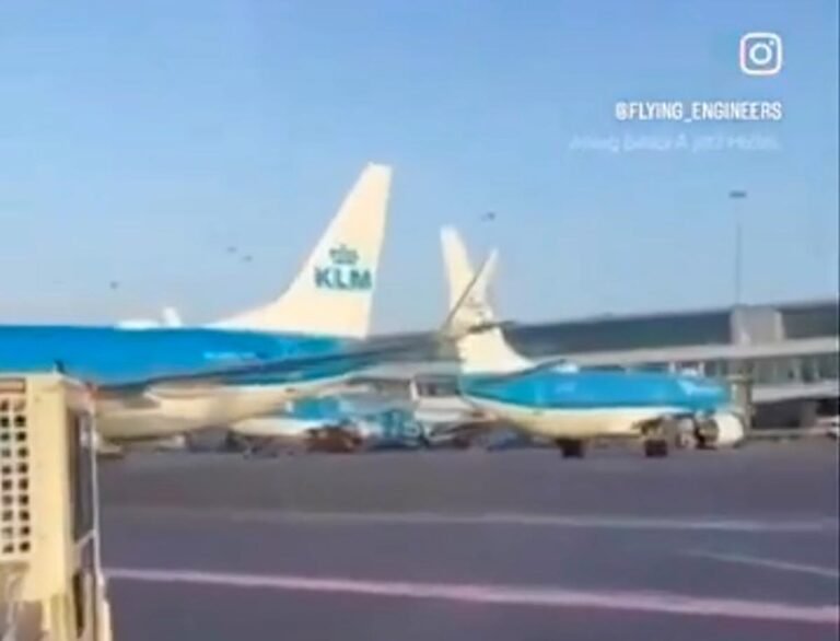 Two KLM aircraft collided on tarmac at Amsterdam Schiphol Airport