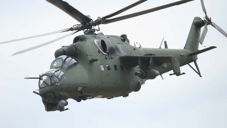 Mil Mi-24 der ungarischen Luftwaffe in Aktion.