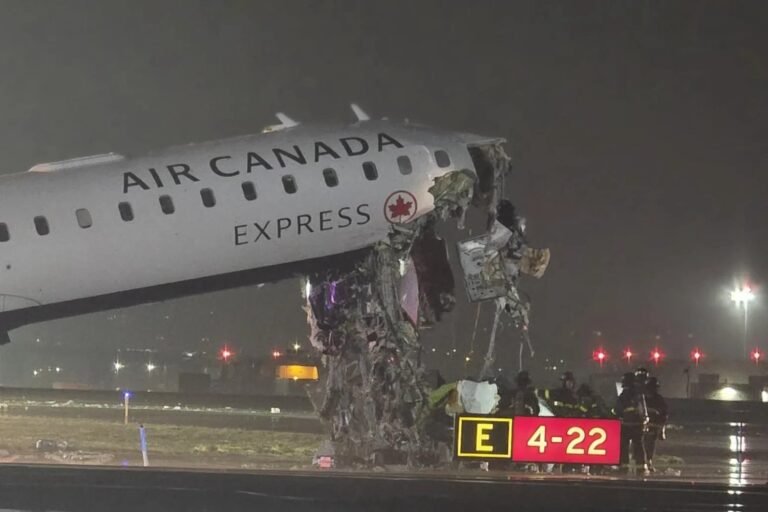 Air Canada CRJ-900 after the collision with a fire truck