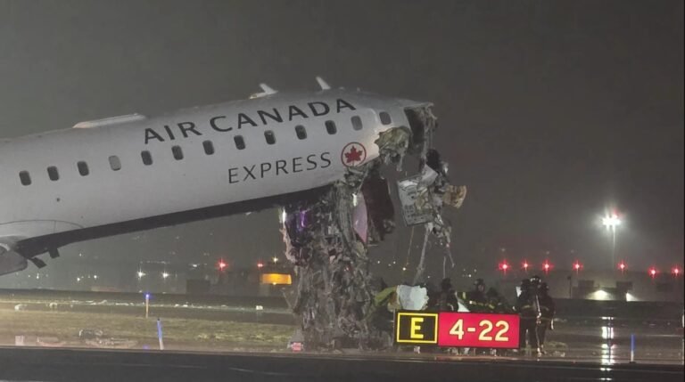 Air Canada jet collides with fire-rescue truck at New York airport
