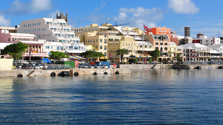 Waterfront of Hamilton area in Bermuda