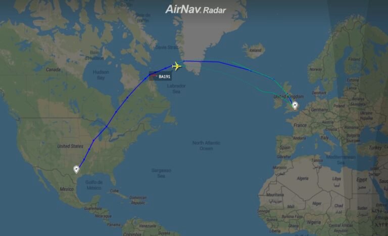 British Airways flight BA191 turned around nearly mid-route to Texas