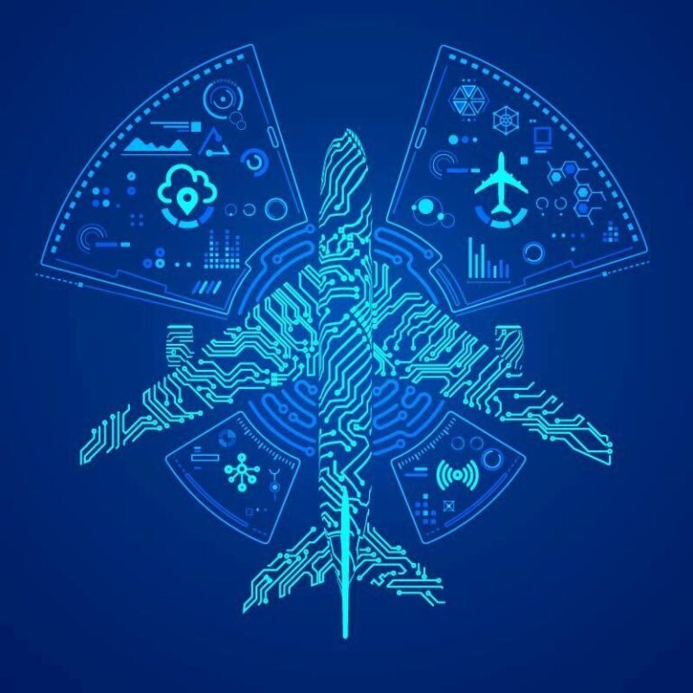 image of an aircraft with digital components