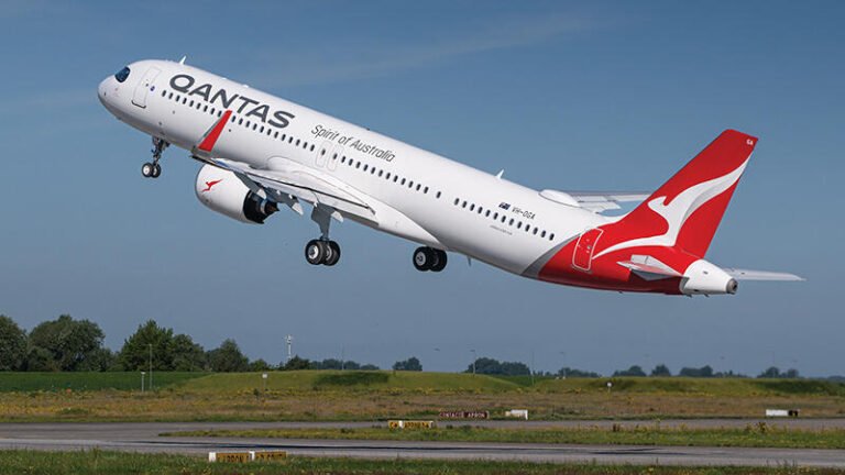 Delivery Momentum Grows For Australian Airlines Qantas A321XLR aircraft at takeoff