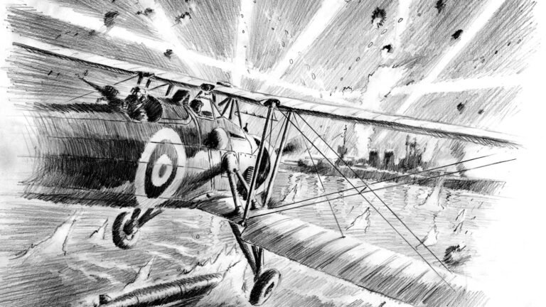 B-1B Lancer mit Einweisern bei Nacht