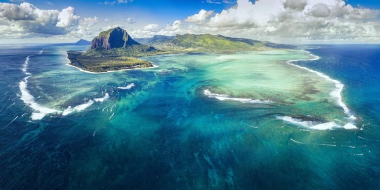Getaway on a gorgeous island drone vacation in the Indian Ocean