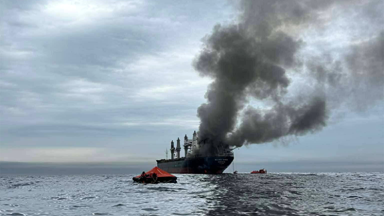 Mayuree Naree on fire at sea
