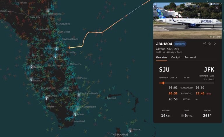 JetBlue flight B61604 to New York JFK is diverting to Florida
