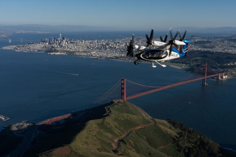 Joby Kicks Off Nationwide Air Taxi Tour With Bay Area Flight Joby Aviation electric eVTOL air taxi San Francisco Bay test flight