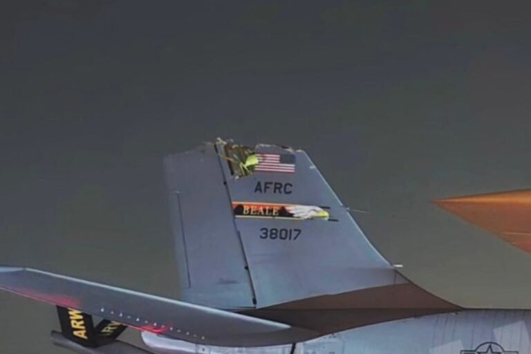 Possible collision between KC-135 tankers kills six U.S. Airmen in Iraq Tail of suspected KC-135 damaged in the accident
