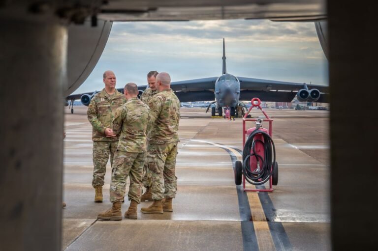 Rolls-Royce F130 Engine For B-52 Passes Altitude And Operability Testing, Company Says Pictured is a U.S. Air Force photo of Air Force Gen. S.L. Davis, the head of Air Force Global Strike Command, meeting with personnel during a maintenance immersion at Barksdale AFB, La. on Dec. 17, 2025.