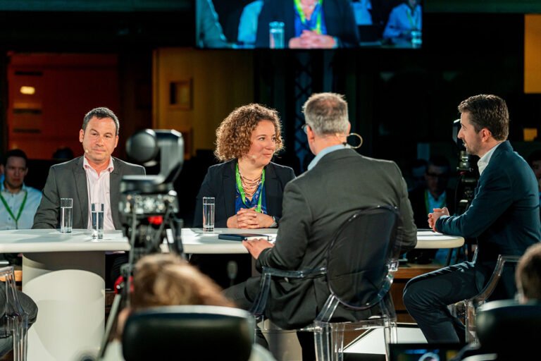 Safran spools up hybridisation push ahead of summer Silvercrest tests – FlightGlobal Jean-Baptiste Manchette of Airbus and Delphine Dijoud of Safran Aircraft Engines at the Clean Aviation Annual Forum 2026.