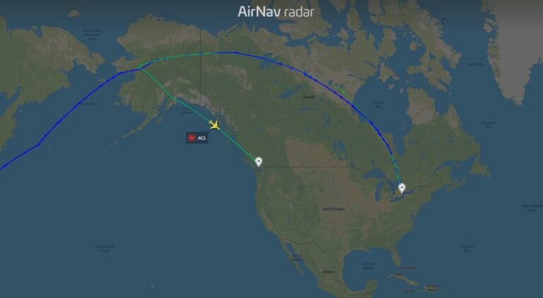 Air Canada flight turned around over Alaska and diverted to Vancouver after almost 10 hours in the air