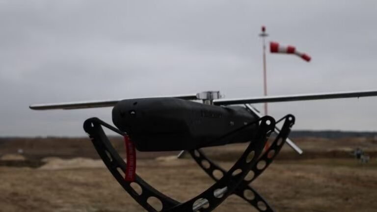Cambridge Aerospace Skyhammer interceptor missile on its launch cradle at an outdoor test site