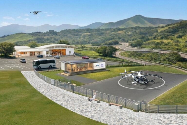 SkyDrive Japan eVTOL electric air taxi highway rest stop vertiport