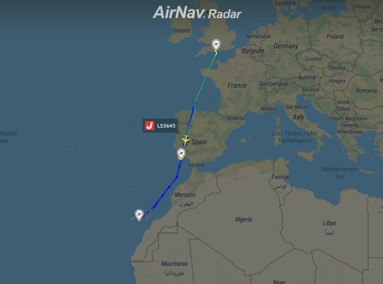 Jet2 flight LS3643 declared an emergency over Portugal on its way to Las Palmas