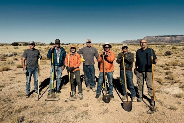 RAF volunteers prepare for a work party at a desert airstrip. [Credit: Recreational Aviation Foundation]
