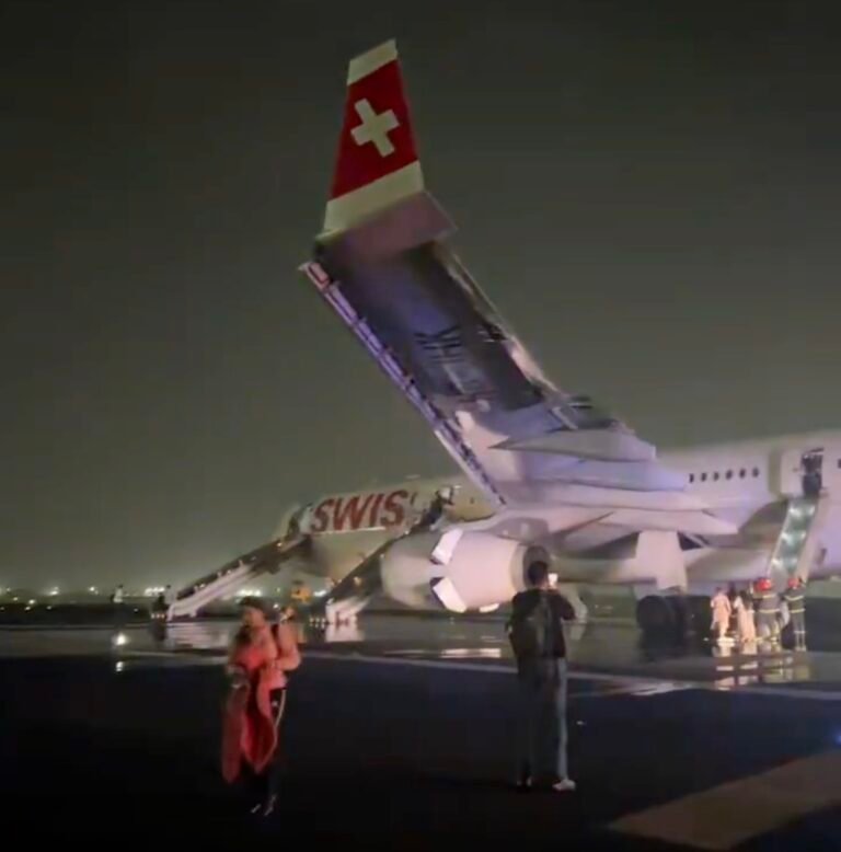 Swiss A330 aircraft evacuated on the runway in Delhi after rejected takeoff following critical engine failure