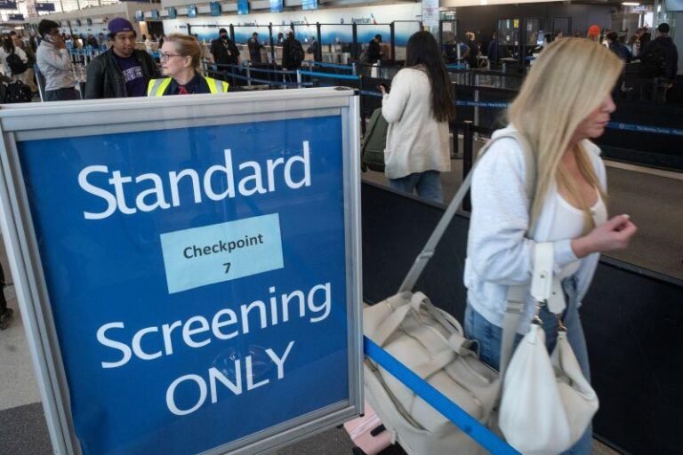 TSA airport screening sign
