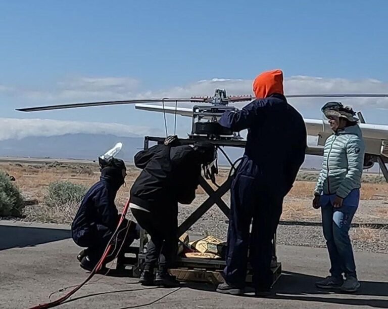 Hydroplane  Caption – Hydroplane has achieved flight-representative rotor speeds with a hydrogen-electric-powered rotor test bench