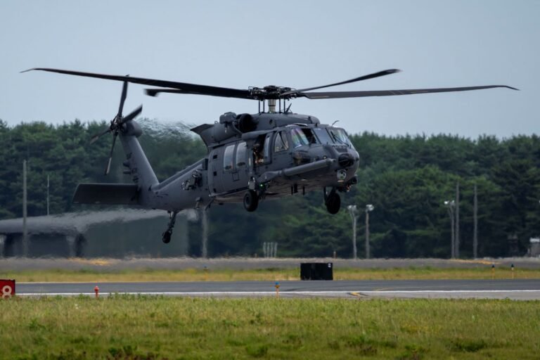 Pictured is a U.S. Air Force photo of an HH-60W Jolly Green II with the 106th Rescue Wing during the Resolute Force Pacific (REFORPAC) 2025 exercise at Misawa Air Base, Japan on July 15, 2025.