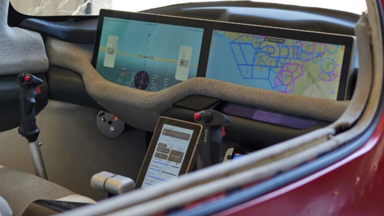 Airhart Sling interior with fly by wire control system display