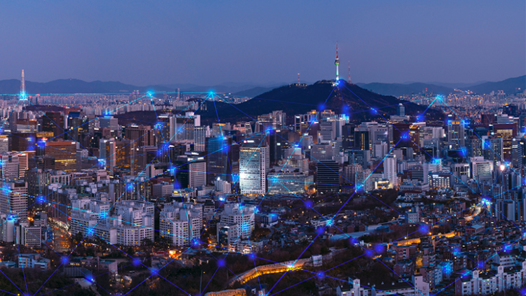 Asia cyber opportunity growing Seoul with digital overlay