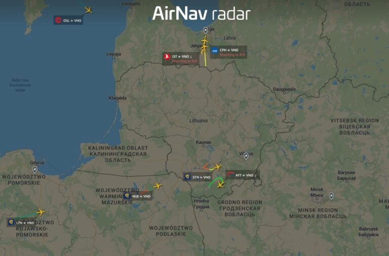 BREAKING All flights to Vilnius airport are diverting following air danger alert BREAKING All flights to Vilnius airport are diverting following air danger alert