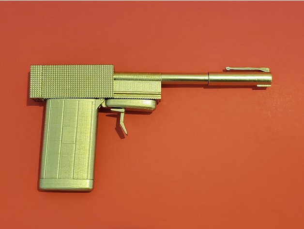 California bill targeting 3D printed firearms passes Assembly 3D printed golden gun design by Brian Moman, aka VariablePenguin. Photo via Thingiverse