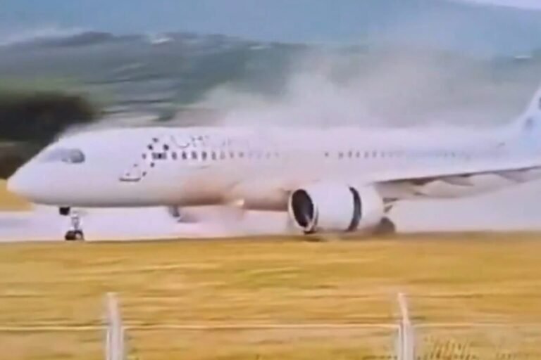 Croatia Airlines A220 veers off runway