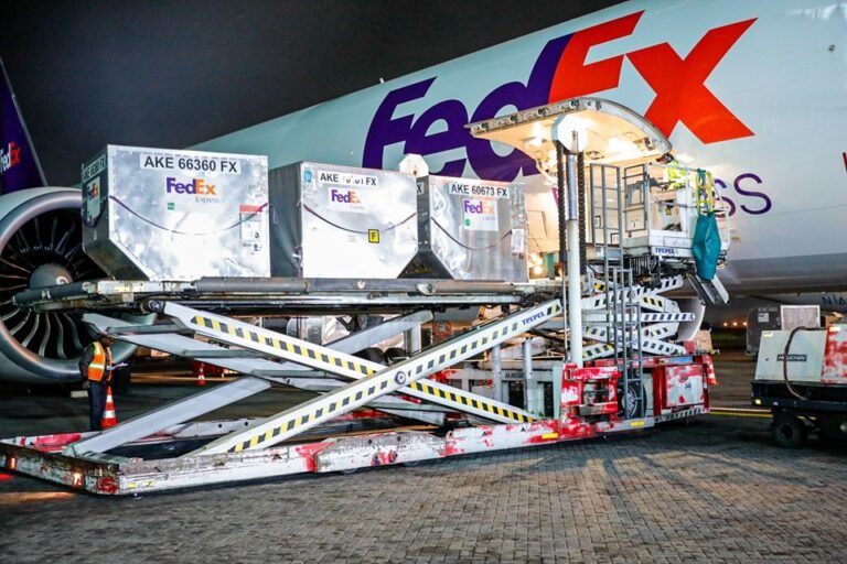 FedEx Express freighter at Nairobi's Jomo Kenyatta International