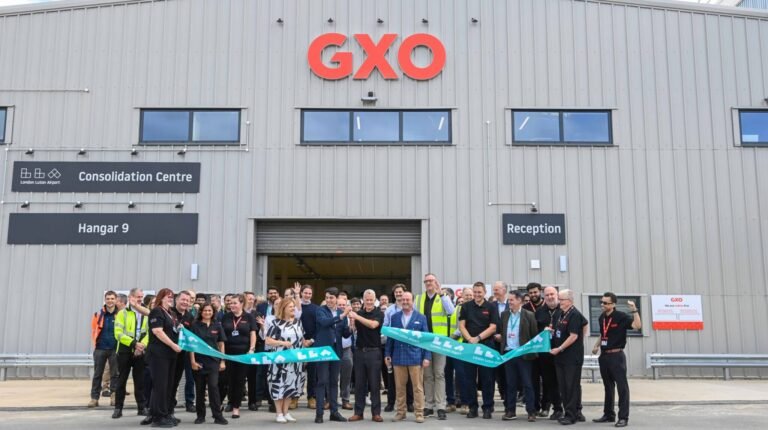 London Luton Airport and GXO open consolidation center Representatives of GXO Logistics and London Luton Airport cut the ribbon to open the new consolidation center at the London airport.