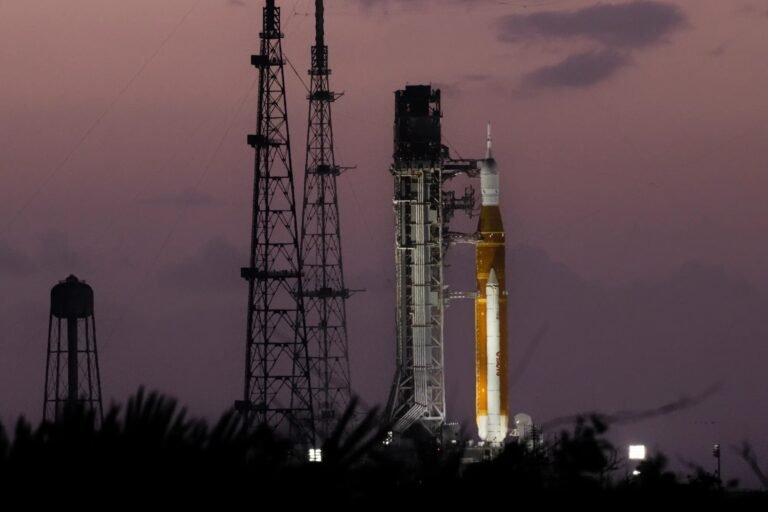 NASA Artemis SLS and Orion on the launch pad in Florida