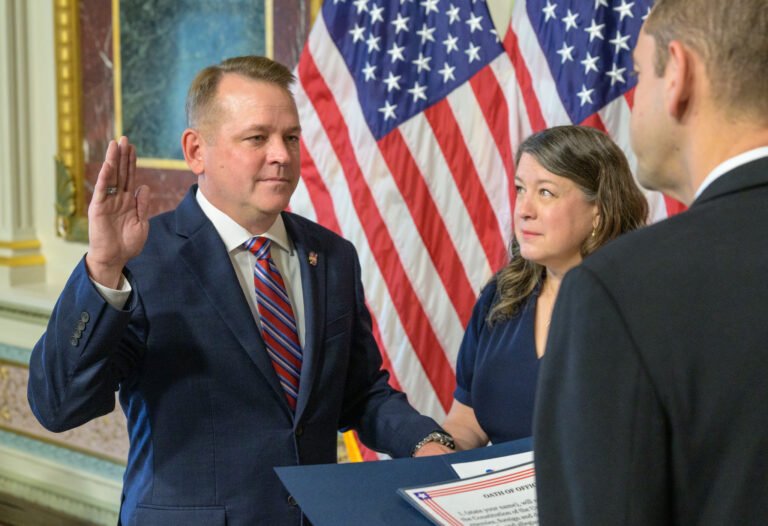 NASA Welcomes 16th Deputy Administrator Matt Anderson Matt Anderson, left, joined by his wife Christine, is sworn in as the 16th deputy administrator of NASA, by NASA Administrator Jared Isaacman, Thursday, May 21, 2026, at the Eisenhower Executive Office Building in Washington.