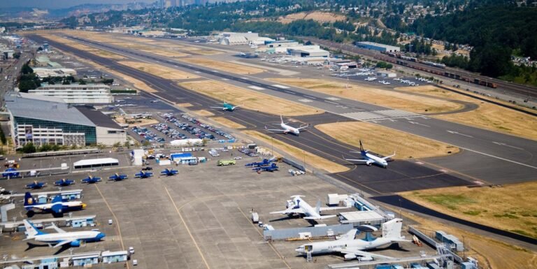 Just in time for World Cup soccer matches and the influx in air traffic predicted in the Seattle area, the FAA has released new VFR routes for King County Airport-Boeing Field. [Credit: Museum of Flight]