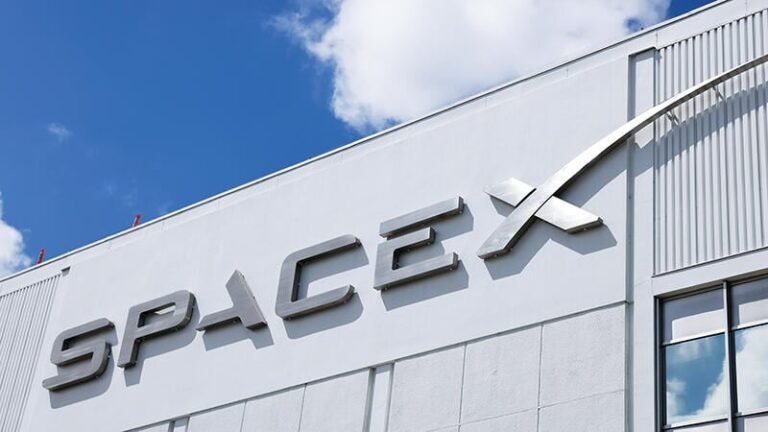 SpaceX logo on headquarters
