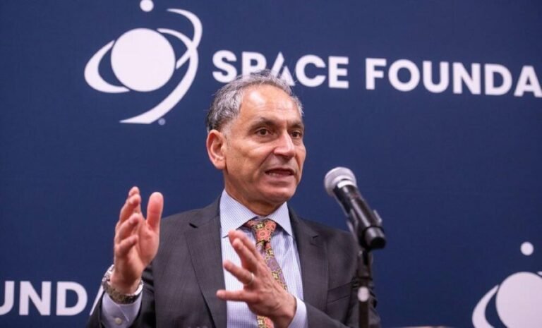 Space Development Agency Director GP Sandhoo speaks to reporters April 15, 2026, at the Space Foundation’s annual Space Symposium in Colorado Springs. Credit: Space Foundation
