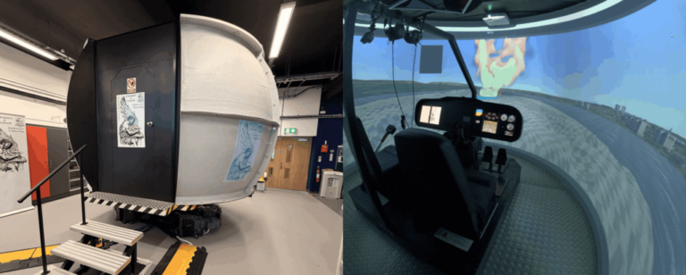 Simulation software models aerial firefighting dynamics in real time Researchers at the University of Glasgow have developed flight simulation software capable of modeling the complex interactions between helicopter rotors, wildfire behavior and water drops in real time