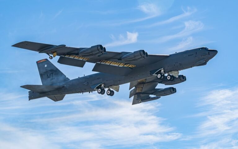 Pictured is a B-52H Stratofortress assigned to the 23rd Expeditionary Bomb Squadron taking off in support of Bomber Task Force Europe at Morón Air Base, Spain on May 27 (U.S. Air Force Photo)
