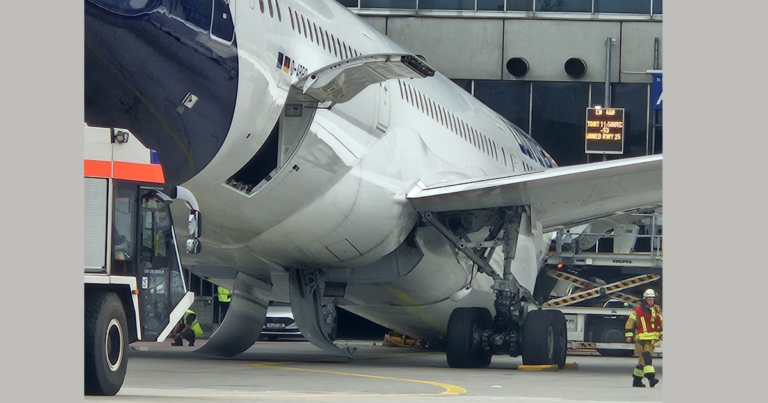 Bugfahrwerk von Boeing 787 von Lufthansa knickt am Flughafen Frankfurt ein - schwere Schäden am Flugzeug