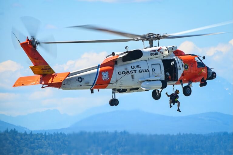 Coast Guard Recovers 4 Crew With Minor Injuries After Alaska Helicopter Crash U.S. Coast Guard Sikorsky MH-60 Jayhawk helicopter