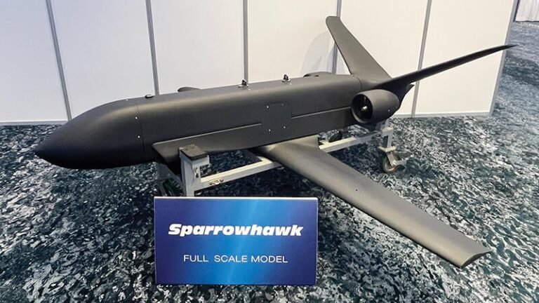 GA-ASI Moves Small UAS Aerial Launch And Recovery Closer To Reality Sparrowhawk full-scale model