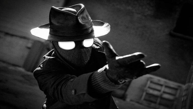 How ‘Spider-Noir’ cinematographers captured the multiverse in True-Hue Full Color and Authentic Black & White (interview) a black-and-white superhero in hat and goggles
