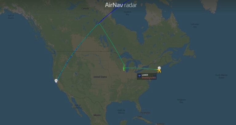 Lufthansa A380 to Munich just diverted to Boston Logan International Airport after turn over Canada Lufthansa A380 to Munich just diverted to Boston Logan International Airport after turn over Canada