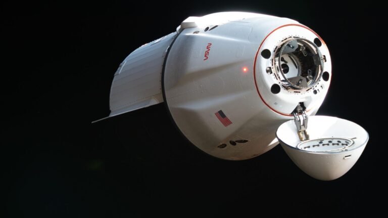 NASA to Cover 34th SpaceX Resupply Mission Space Station Departure The SpaceX Dragon cargo spacecraft supporting the company’s 34th commercial resupply services mission for NASA approaches the International Space Station on May 17, 2026, carrying nearly 6,500 pounds of food, supplies, and equipment for the Expedition 74 crew.