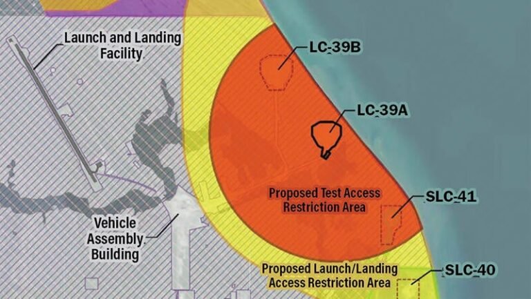 New Glenn Launchpad Explosion Yields Silver Lining map of Starship-Super Heavy test site